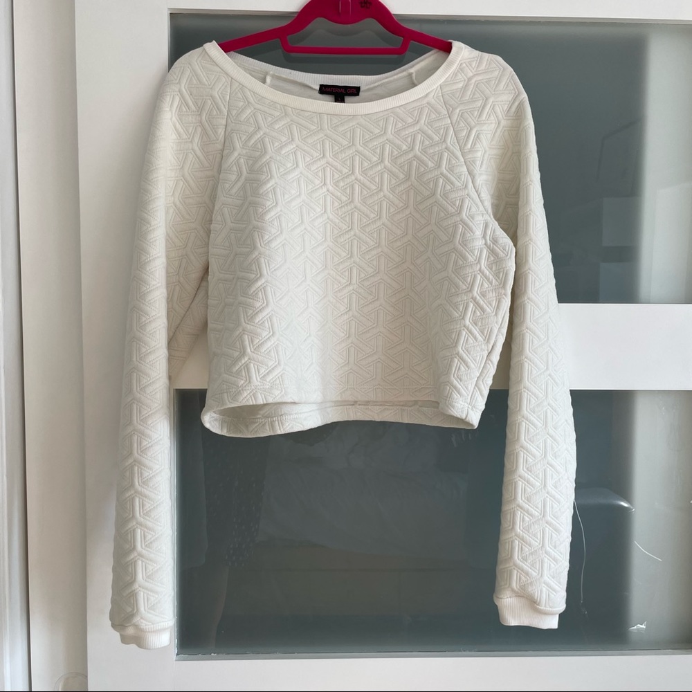Crop sweater white crewneck